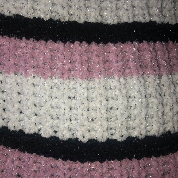 EN Créme | Chunky Glitter Striped Sweater With A Bell Sleeves NWOT - Picture 5 of 7